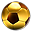 Golden Football — The ball is round and golden.